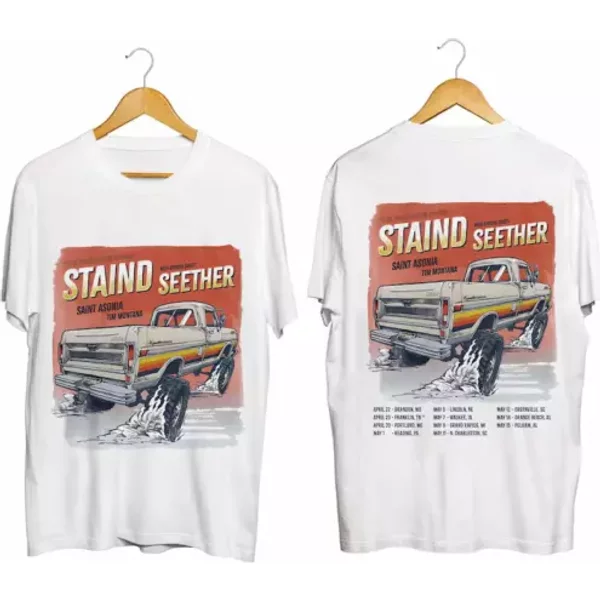Staind 2024 Tailgate Tour Shirt, Staind Band Fan Shirt, Tailgate 2024 Concert T-Shirt-image