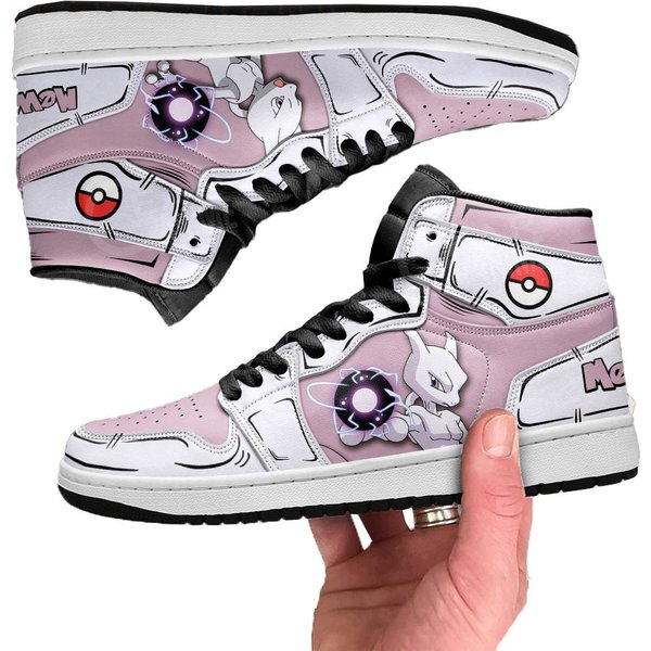 Mewtwo Jd1S Sneakers Custom Anime Mid Top Shoes-image