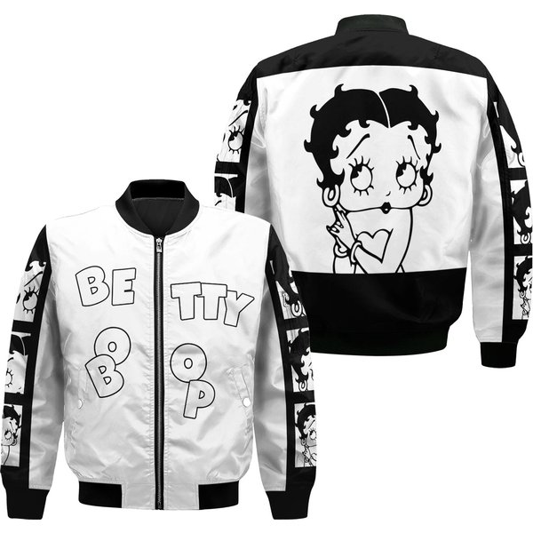 90S Vintage Betty Boop Small Bomber Jacket-image
