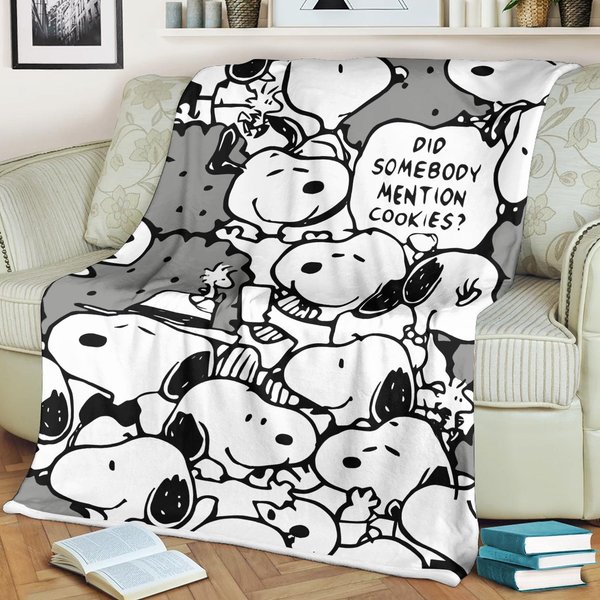 Funny Pattern Snoopy Sherpa Fleece Blanket-image