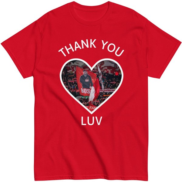 Jurgen Klopp Tribute T-Shirt - Thank You Luv Design-image
