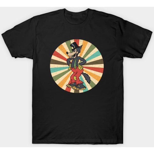 Vintage Cartoon Wolf - Big Bad Wolf - T-Shirt-image