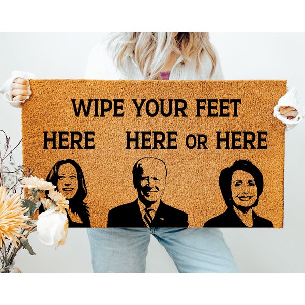 Wipe Your Feet Here Doormat, Funny Donald Trump Door Mat