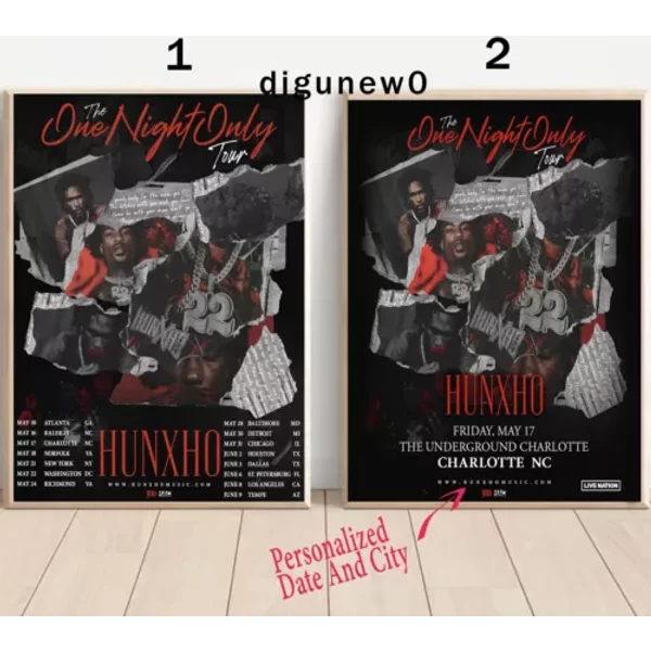 Custom Hunxho The One Night Only Tour 2024 Poster-image