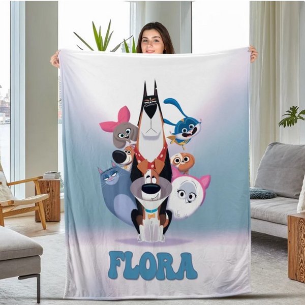 Personalized The Secret Life Of Pets Throw Blanket, Birthday Gifts-image