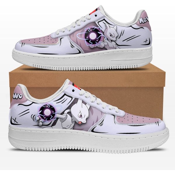 Mewtwo Air Shoes Custom Anime Sneakers Low Tops For Anime Fans-image