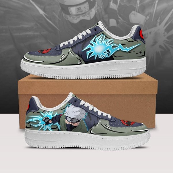 Kakashi Air Shoes Lightning Jutsu Custom Nrt Anime Sneakers Low Tops For Anime Fans