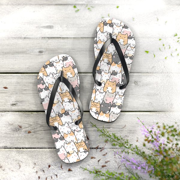 Adorable Cat Flip Flops For Everyday Flips Flops For The Beach Flip Flops-image