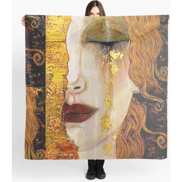 &Quot;Freya&Apos;S Tears&Quot; By Gustav Klimt (W/Signature) | Art Nouveau Symbolism | Scarf-image
