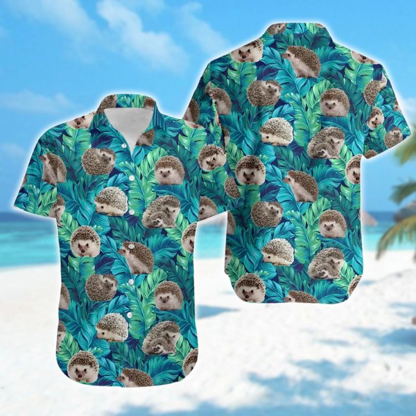 Hedgehog Floral Hawaiian Shirt-image