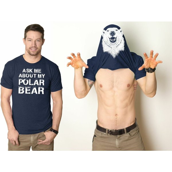 Polar Bear Shirt, Flip Shirt Men, Polar Bear Face Tee, Funny Surprise Shirt-image