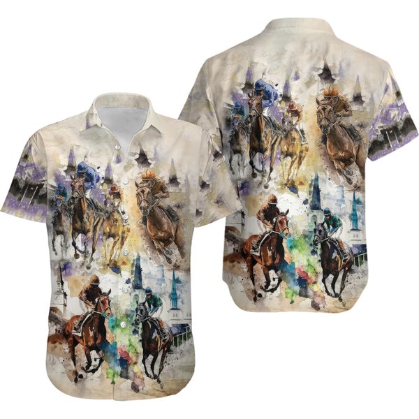 Horse Racing Hawaiian Shirt-image