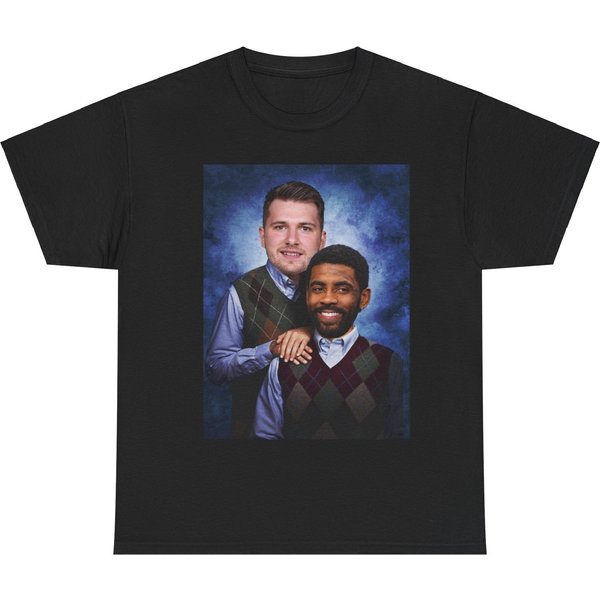 Luka Doncic And Kyrie Irving "Step Brothers" Portrait T-Shirt-image