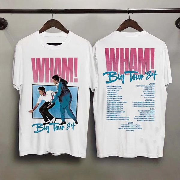 Wham Big Tour White Adult T-Shirt-image