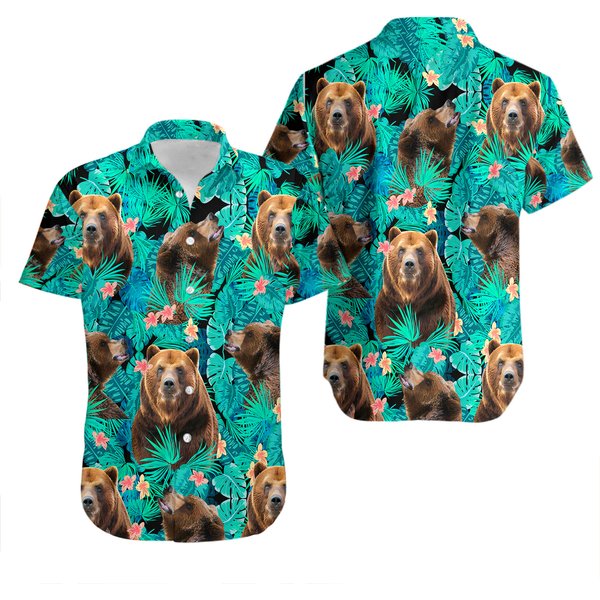 Bear Hawaiian Shirt, Tropical Hawaiian Shirt-image