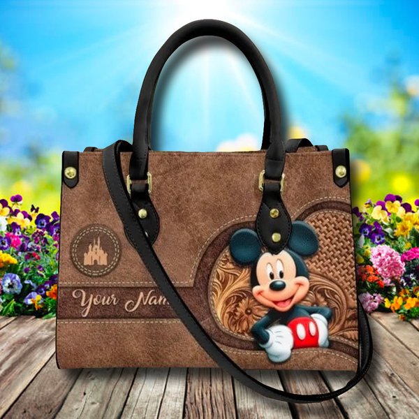 Custom Name Leather Bag, Mouse Bag Leather Bag