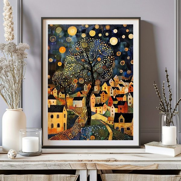 Gustav Klimt Inspired Landscape Art Printtable Poster-image