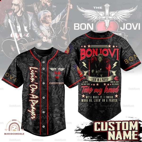 Bon Jovi Baseball Jersey Vintage Music Shirt-image