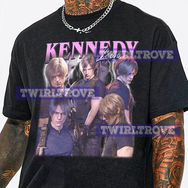 Leon Kennedy Pink Version Vintage T-Shirt-image