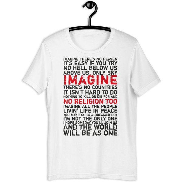 Imagine Lennon Unisex T-Shirt Lyrics-image