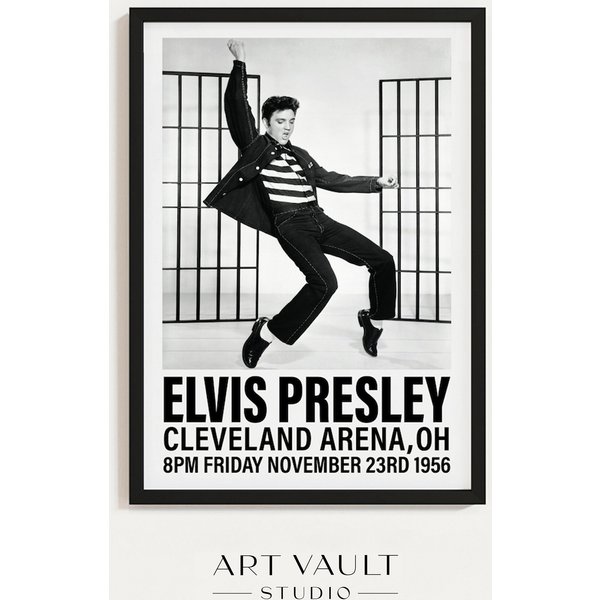 Elvis Presley Poster Black And White Music Poster Vintage Elvis-image