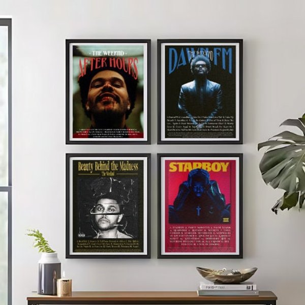 Weeknds Album Covers Posters, After Hours, Dawn Fm, Beauty Behind The Madness-image