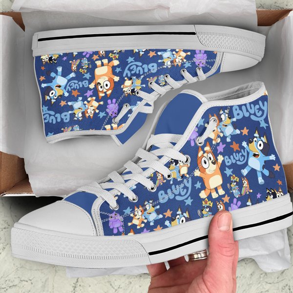 Blueydad And Bingo Shoes Men's High Top Sneakers-image
