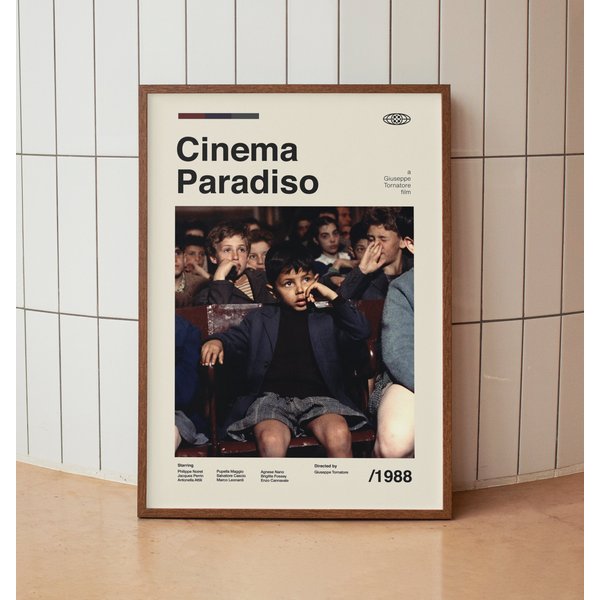 Cinema Paradiso Wall Art Print - Midcentury Vintage Minimalist Movie Poster-image