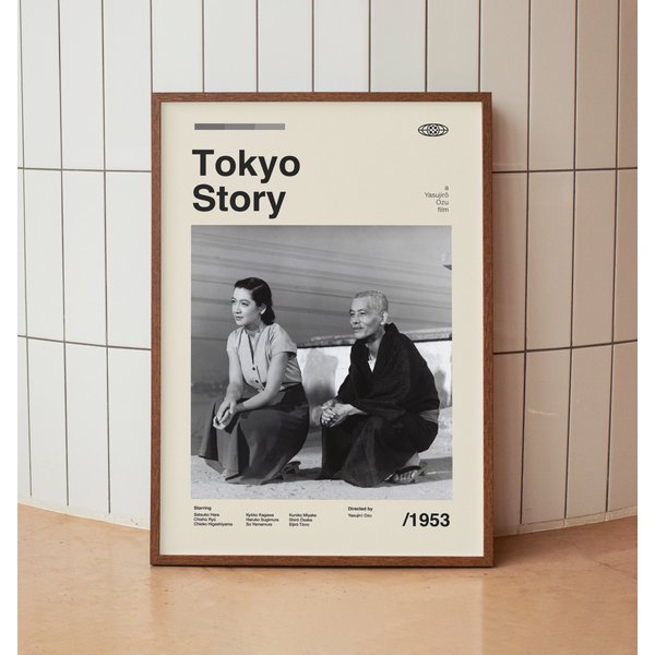 Tokyo Story Vintage Movie Poster - Yasujir Ozu Classic Japanese Film-image