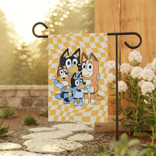 Blue Heeler Dog Family Decor Garden Flags, Blue Dog Heeler Family