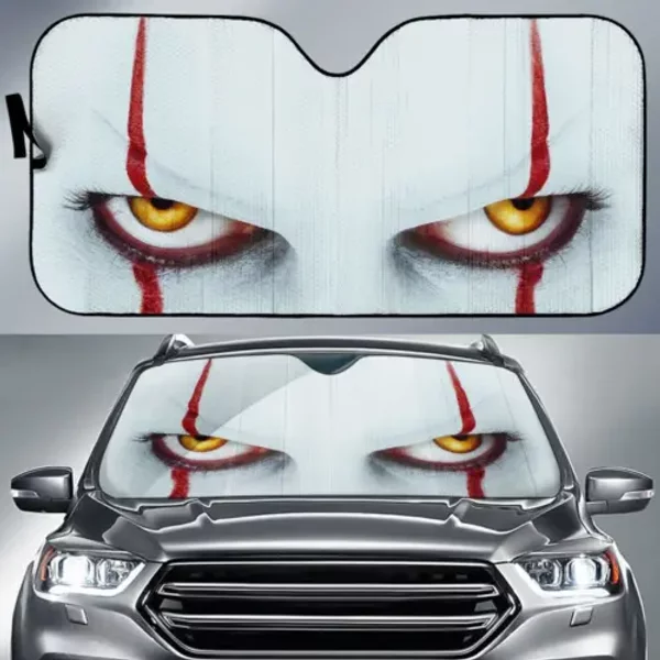 Halloween Gift Idea It Clown Eyes Auto Sun Shade-image
