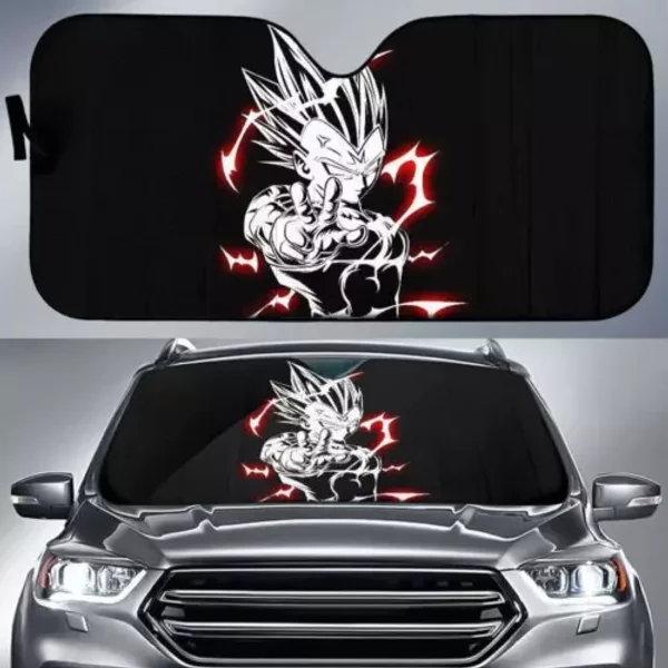 Vegeta Black Theme Car Sun Shades