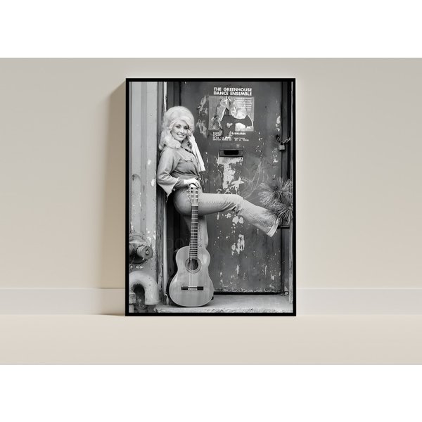 Dolly Parton Print, Dolly Parton Music Black And White-image