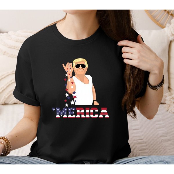 Trump 'Merica 4Th Of July T-Shirt-image