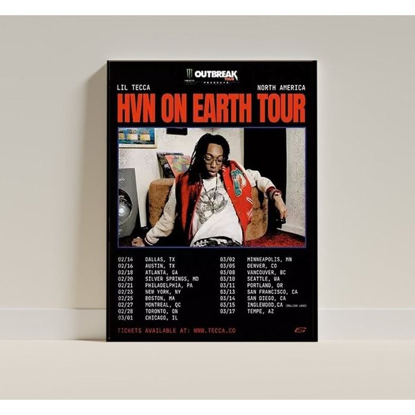Lil Tecca North Amereca 2024 Tour Poster-image