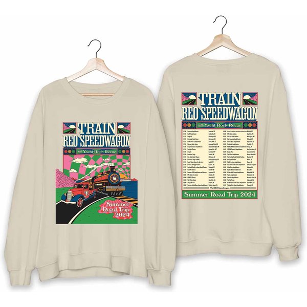 Train And Reo S Wagon - The Summer Road Trip 2024 Tour Double Sided Sweatshirt-image