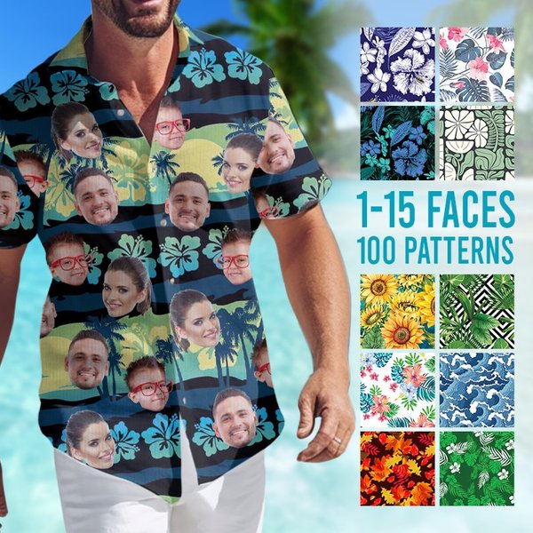 Custom Face Hawaiian Shirt, Personalized Your Photo Aloha Beach Shirt, Custom Hawaii Shirt-image