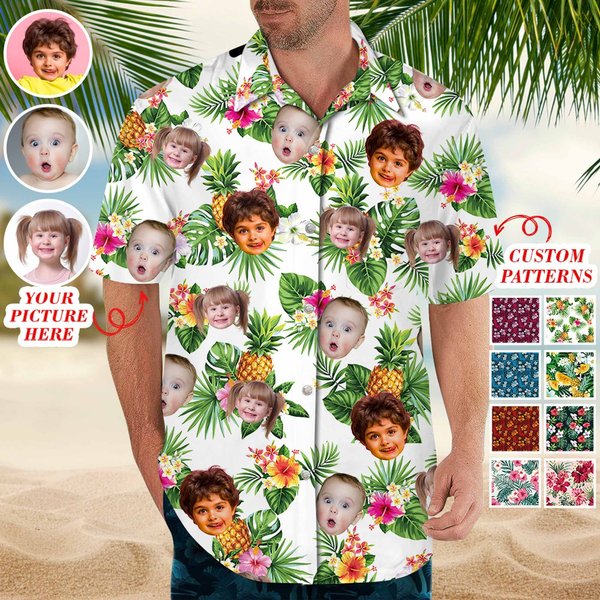 Custom Face Kids Photo Hawaiian Shirt For Man Woman, Personalized Unisex Hawaiian Shirt-image