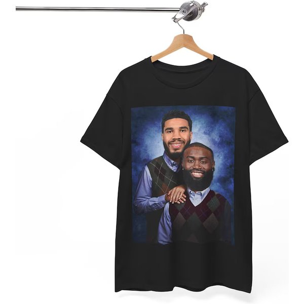 Jayson Tatum And Jaylen Brown "Step Brothers" Portrait T-Shirt-image