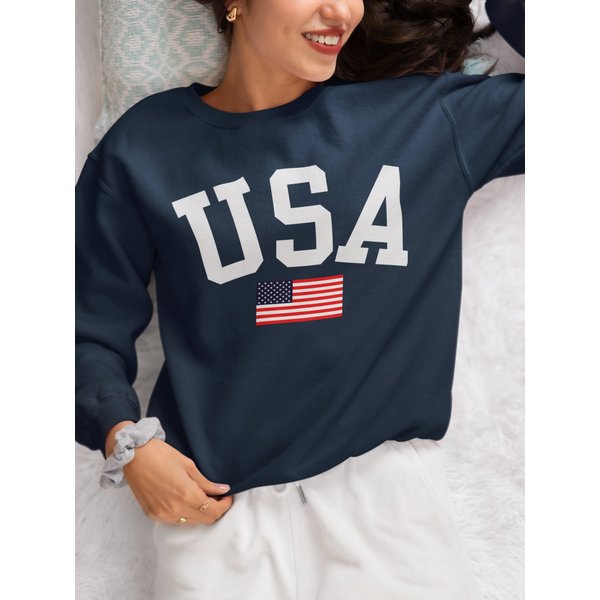 Usa Flag Sweatshirt - American Patriotic Design-image
