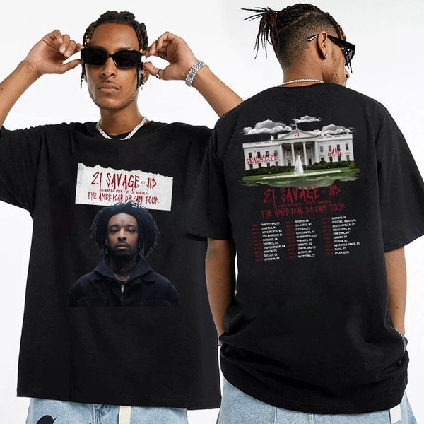 21 Savage Tour 2024 Shirt, The American Dream Tour 2024 Shirt 2 Sides Shirt-image