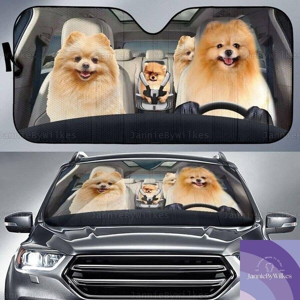 Pomeranians Car Sunshade, Pomeranians Car Sun Shade, Dog Auto Sunshade-image
