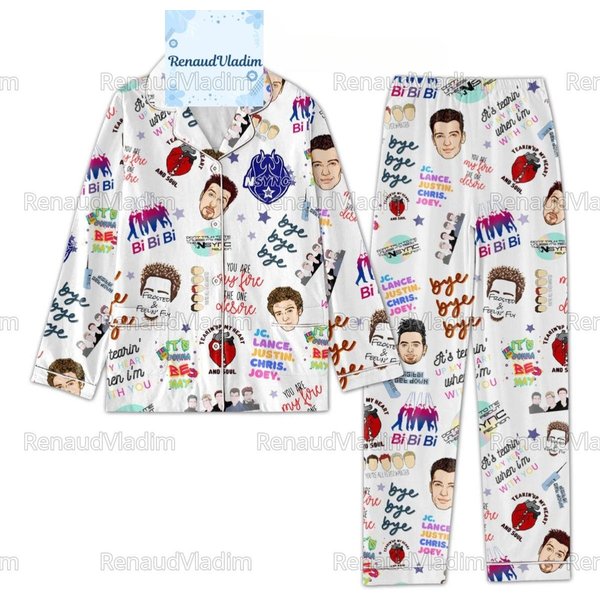 Nsync Band Pajamas, Women Pj Set, Music Concert Shirt, Nsync Shirt-image