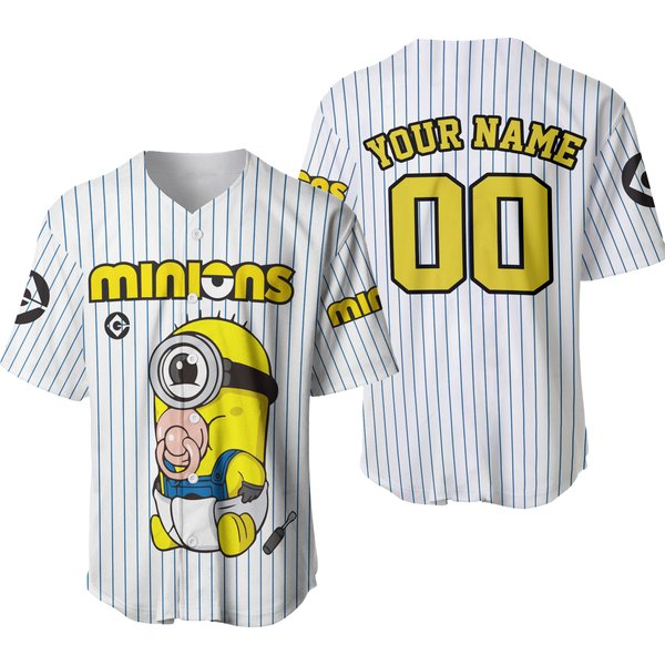 Personalized Minions Baby Minion Cute Baseball Jersey-image