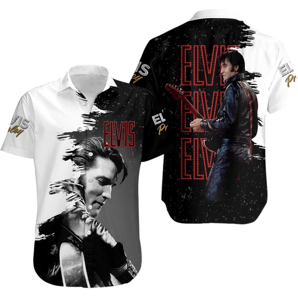 Elvis Presley Button Hawaiian Shirt-image