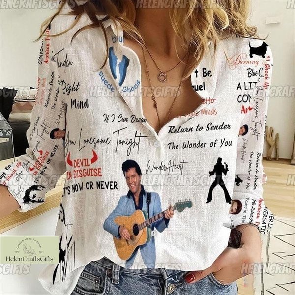 Elvis Presley Linen Blouses - Stylish Elvis Inspired Shirts-image