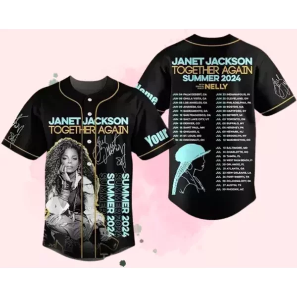 Personalized Janet Jackson Together Again Tour 2024 Baseball Jersey-image