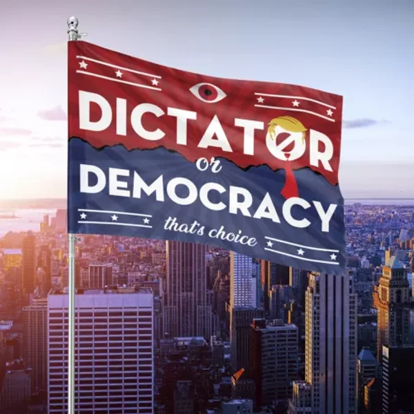 Dictator Or Democracy That's The Choice Usa President Election Flag-image