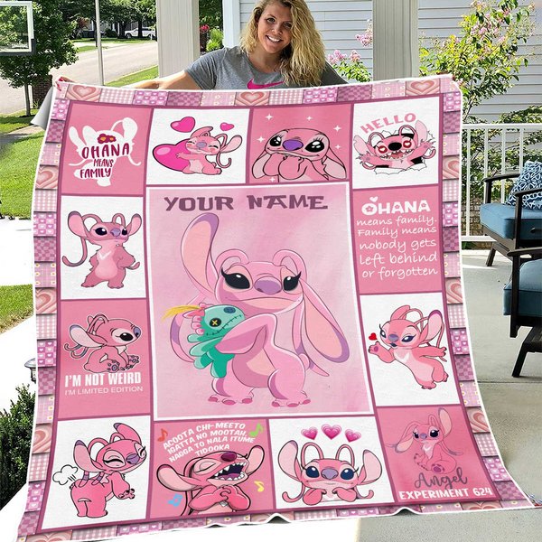 Custom Baby Girl Name Angel Blanket-image