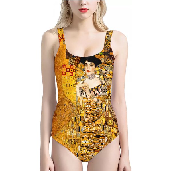 Gustav Klimt "Adele Bloch-Bauer" One-Piece Swimsuit-image